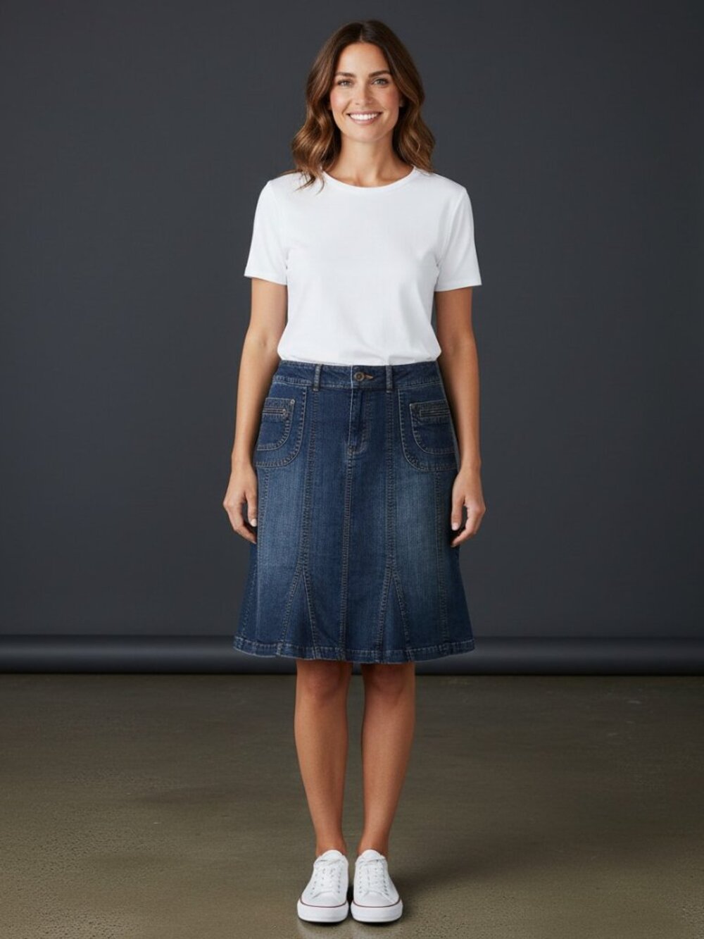 Dark Blue Denim Skirt